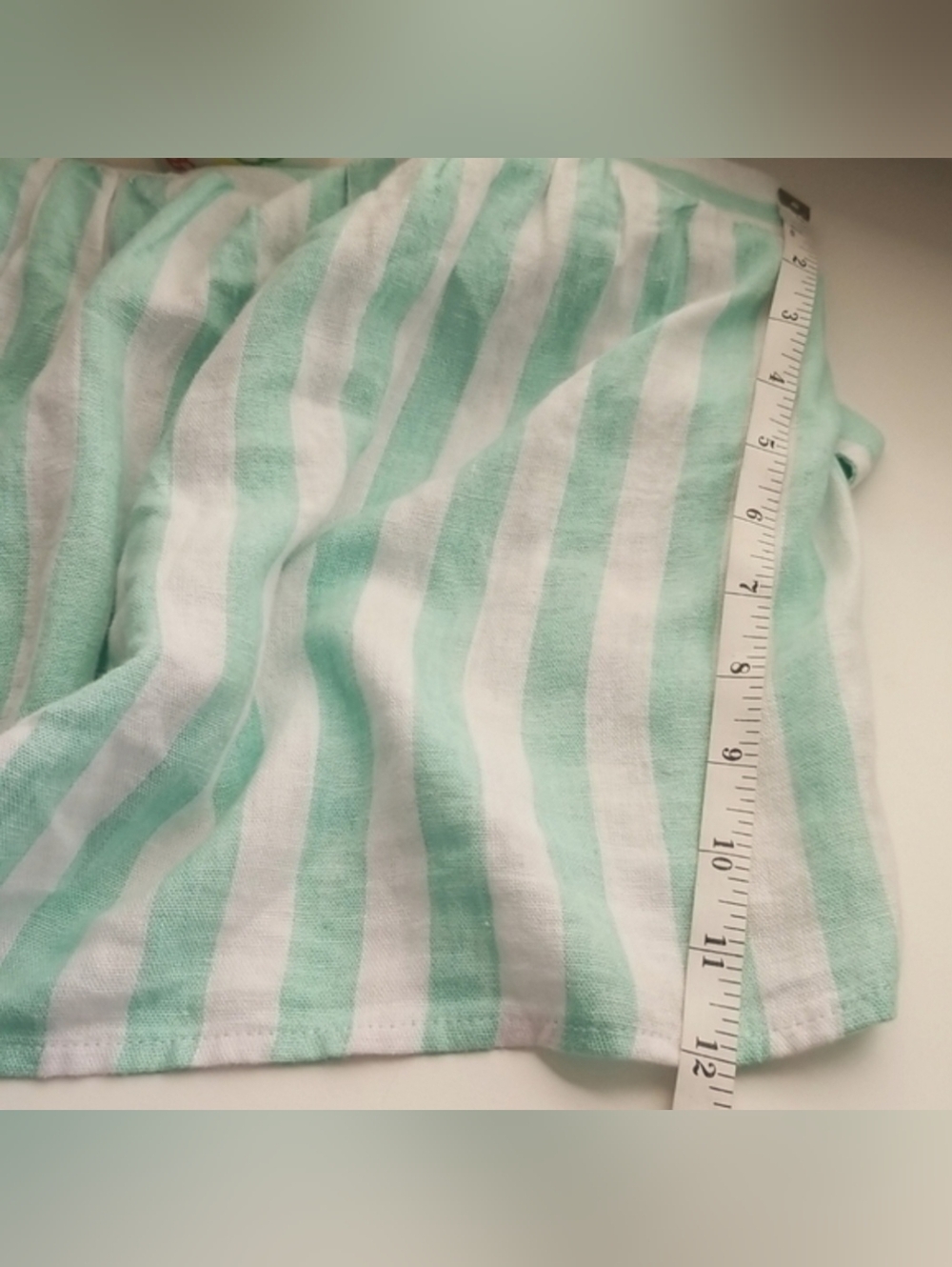Stoney Clover Lane x Target Mint Green White Striped Linen Blend Crop Tank Top - Picture 11 of 12